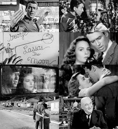 black and white collage of old movie scenes with people on the street in front of them