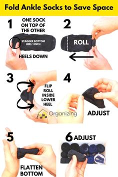 instructions for how to fold an ankle sock