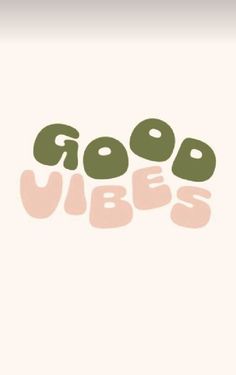 the words good vibes written in pink and green