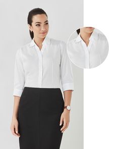 A wardrobe classic 👀 Our Hudson 3/4 sleeve shirt is a sophisticated shirt that is breathable and lightweight, perfect for warmer climates. It is bound to be well-loved in your corporate wardrobe. Find out the sizing range offered 👇 Corporate Wardrobe, Blue And White Fabric, Wardrobe Classic, White Fabrics, Yarn Dyeing, Cotton Yarn, Cool Shirts