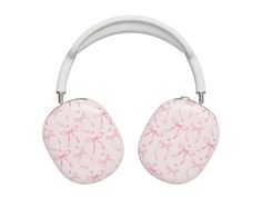 a pair of headphones with pink bows on them