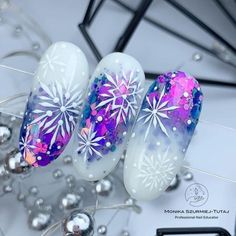 December 2024 Nail Ideas, Winter Nails Ideas 2024, January Birthday Nail Ideas, Winter Party Nails, Witchy Winter Nails, Purple Nails Christmas, Christmas Nail Art Designs Winter, Winter Purple Nails