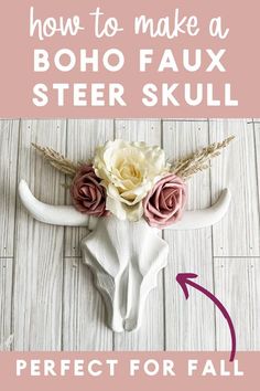 Embrace the charm of bohemian decor with this DIY steer skull. Its muted colors and chalkboard paint detailing make it a standout piece for any home. Whether you're a seasoned crafter or just starting out, this budget-friendly craft ensures you don't have to splurge on expensive store versions while still achieving a stylish and personalized touch.