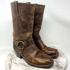 Size 8. Good Preowned Condition. Scuff Marks On Leather. See Photos. Made In Usa. Oil Resistant Soles. Moto Harness Engineer Heavy Duty Chunky Classic Casual Neutral Edgy Chunky Boho Bohemian Western Urban Rugged Bohemian Colors, Classic Casual, Leather Moto, Frye Shoes, Moto Boots, Boho Bohemian, Made In Usa, Heavy Duty, Engineering