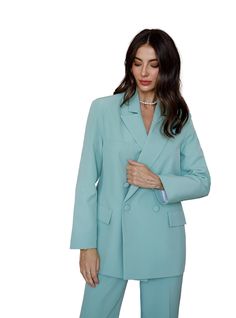 2-piece formal pantsuit for women: straight leg pants with high rise and oversized lined blazer Please note suit measurements  Pants length inseam is 31,4 inches or 80 cm Pants outer seam is 42,9 inches or 109 cm Sleeve length 24 inches or 61 cm Our Women's Blazer Trouser Suit for office, business meetings, formal events and special occasions. Always trendy, classic and so good looking DETAILS -  straight leg pants -  high rise -  blazer is buttoned -  lined -  side pockets -  relaxed fit -  sin Green Spring Suits For Office, Green Suits For Spring Office Wear, Green Spring Office Suits, Solid Pantsuit For Office In Spring, Solid Spring Pantsuit For Office, Spring Formal Green Pantsuit, Spring Green Formal Pantsuit, Solid Spring Formal Pantsuit, Formal Pantsuit