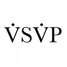 the word vsvp is written in black on a white background