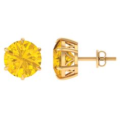 Product Details Exuding elegance, these Solitaire Stud Earrings feature a Round Cut Created Yellow Sapphire Gemstone in a claw setting. The captivating beauty of the created sapphire gemstone is enhanced by the precision of the claw setting. Product Information SKU SHP-EARRINGS052310135 Weight 2.64 gm (Approximate) LAB CREATED YELLOW SAPPHIRE INFORMATION No.of Stones 2 Pieces Total Weight 9.00 Carat (Approximate) Dimension(approx) Round-10X10 mm-2 Pcs Color Yellow Cut Brilliant Shape Round Setti Sapphire Solitaire, Claw Prong, Claw Setting, The Claw, Solitaire Studs, Signature Jewelry, Sapphire Earrings, Timeless Jewelry, Yellow Sapphire