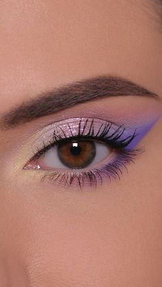 #purplemakeup #purpleliner #eyemakeup #eyeshadow Eyeshadow Looks Colourful, Prom Makeup Colorful, Colorful Makeup Brown Eyes, Summer Makeup Brown Eyes, Cute Colorful Makeup Looks, Makeup Looks Color, Cool Eye Makeup Looks, Cute Makeup Looks Colorful, Cute Eye Makeup Looks