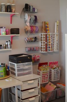 the craft room is organized and ready to be used