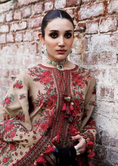 Hussain Rehar, Pakistani Boutique, Alkaram Studio, Embroidered Dupatta, Shalwar Kameez, Suit Fabric, Back Neck, 3 Piece Suits, Pakistani Outfits