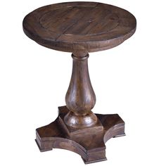 an old wooden table with one leg on it's base and two legs on the top