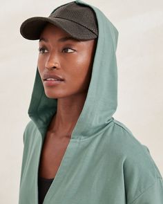 Extra comfort for staying put, extra style for going out. Our hooded surplice sweatshirt is fantastically soft in brushed-back, quick-dry French terry and has a rib-knit waistband to wear pulled down, straight on, or with blouson drape.  Exclusive. Fixed hood. Rib-knit detail at the cuffs and hem. Gathers at waist. Spring Sportswear Top With Drawstring Hood, Oversized Hoodie With Ribbed Waistband For Loungewear, Fall Athleisure Hoodie For Loungewear, Oversized Spring Athleisure Activewear, Versatile Cotton Sweatshirt For Loungewear, Fall Hoodie For Loungewear With Ribbed Waistband, Stretch Hoodie For Leisure In Fall, Cozy Loungewear Tops With Adjustable Hood, Hooded Top For Everyday Spring Wear