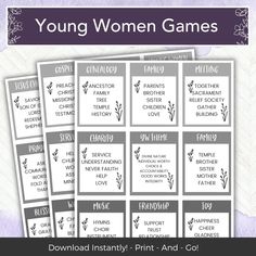 the young women games are available for all ages