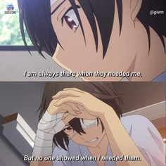 an anime scene with the caption saying i am always there when they need me, but no one showed when i needed them