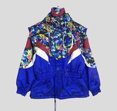 "Vintage 90's Lamboley Bomber Pop Art Ski Jacket Medium Lamboley Paris Champion Team Snow Gear Jacket Blue Winter Ski Wear Hoodie Coat Size M Please contact me for any questions about this clothing before buying. Size on tag : Size M (check measurements below) Measurement : Armpit to armpit : 21.5\" inches Back collar to hem (total length) : 27.5\" inches Weight : 0.92 kg Condition : Good Condition. No holes and stains. Delivery / Postage :- DHL EXPRESS / EXPEDITED = 3-5 business day. **WE ARE U 90s Multicolor Hooded Outerwear, Retro Multicolor Windbreaker For Winter, Retro Multicolor Winter Windbreaker, 90s Style Blue Track Jacket For Fall, 90s Multicolor Outdoor Outerwear, Retro Blue Windbreaker For Fall, 90s Blue Windbreaker For Fall, 90s Hooded Track Jacket For Winter, 90s Hooded Winter Track Jacket