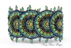 an intricate bracelet made with beads and beading