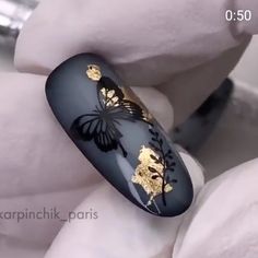 Stamping Nail Art Ideas, Black And Gold Witchy Nails, Nails For Summer 2023, Summer Nails Designs 2023, Black Stamped Nails, Black And Gold Goth Nails, Autumn Nail Stamping Designs, Nail Nail Designs, Halloween Stamped Nails