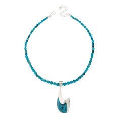 Jay King Gallery Collection Andean Blue Turquoise Pendant-Necklace  Elevate your everyday style with this contemporary turquoise pendant and beaded necklace combo. The handcrafted pieces feature beautiful turquoise sourced from the Andean mountain region of Chile. Part of Jay's exclusive Gallery Collection.       Pendant approx. 2-5/8"L x 1-1/8"W      Approx. 18"L x 5/16"W with 2-3/4" extender     Stamped .925     Pendant: wide, tapered bail     Sterling silver, hook-shaped pendant has hook-shap Artisan Blue Turquoise Teardrop Pendant Necklace, Turquoise Natural Stones Teardrop Pendant Necklace, Turquoise Teardrop Pendant With Natural Stones, Turquoise Beaded Teardrop Pendant Necklace, Blue Turquoise Pendant Necklace With Lobster Clasp, Artisan Turquoise Teardrop Pendant Necklace, Turquoise Teardrop Pendant Necklace With Gemstone Beads, Turquoise Pendant Necklace With Polished Beads, Turquoise Beaded Pendant Necklaces With Polished Beads