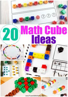 20 Ways to Use Math Cubes Unifix Cube Activities, Halloween Multiplication, Cubes Math, Unifix Cubes, Math Kindergarten, Snap Cubes, Morning Tubs, Cube Pattern