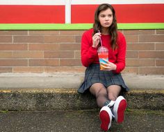 The Edge Of Seventeen, The Edge, A Girl, Seventeen, The Next, Plaid, Film, Skirt, Red