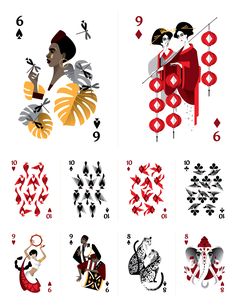 an image of playing cards with different designs