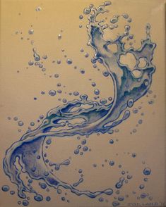 a drawing of water with bubbles on it