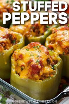 stuffed peppers with beef, sausage and rice are the perfect side dish for any meal