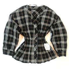 New Beautiful Zara Basic Bottom Up Plaid Top Xs. Chest 17", Waist 13" ,Length 22" Zara Tops For Daywear In Fall, Zara Tops For Fall Daywear, Black Tops For Daywear In Winter, Black Tops For Daywear In Fall, Black Tops For Fall Daywear, Zara Plaid Cotton Tops, Zara Casual Blouse For Winter, Casual Zara Blouse For Winter, Zara Casual Winter Blouse