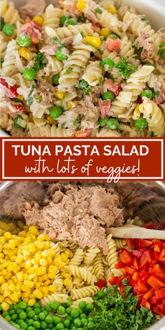 tuna pasta salad with lots of veggies