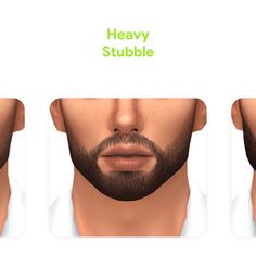 three different views of a man's face and beard