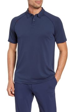 Roomy raglan shoulders further the sporty, easy-to-wear comfort of a stretch-knit polo cut from sweat-wicking fabric that keeps you dry and prevents odors. Style Name:Rhone Delta Raglan Piqué Polo. Style Number: 5813604. Polo Fashion, Wool Suit, Supima Cotton, Slim Fit Pants, Trucker Jacket, Men Looks, Raglan Sleeve, Mens Clothing Styles, Moisture Wicking