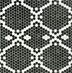 an abstract black and white tile pattern with circles in the shape of hexagonals