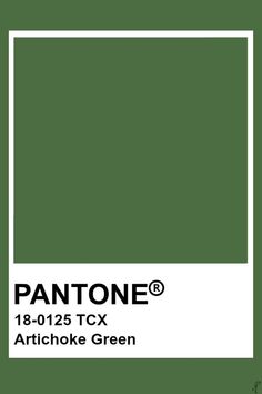 pantone's green color is shown with the words, artichoke green