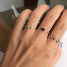 Black Diamond Mini Deco Point Ring Jennie Kwon, Quiet Luxury, Hand Jewelry, Girly Jewelry, Jewelry Inspo, Dainty Jewelry, Pretty Jewellery, 14kt Gold, O Ring