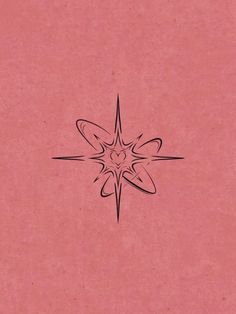 a star with a heart in the middle on a pink background