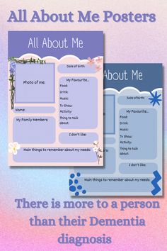 About Me Poster, Dementia Poster, Dementia Aid Memory Care Director Office, Memory Book Diy, Director Office, About Me Poster, All About Me Poster, About Me Template, All About Me Activities