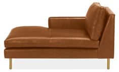 a brown leather chaise lounge chair on an isolated white background