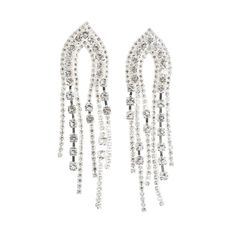 Elevate your style with stunning Silver Crystal 3.25in Dangle Fashion Jewelry Earrings. Add elegance to any outfit with the dazzling crystals and sleek silver finish. Shop now for affordable luxury! Glamorous Sterling Silver Dangle Crystal Earrings, Dazzling Sparkling Silver Chandelier Earrings, Trendy Nickel-free Dangle Crystal Earrings, Silver Crystal Earrings With Rhinestone Fringe, Tarnish-resistant Cubic Zirconia Dangle Crystal Earrings, Multicolor Nickel-free Dangle Crystal Earrings, The Dazzling, Fashion Jewelry Earrings, Silver Crystal