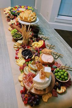 a table filled with lots of different types of food