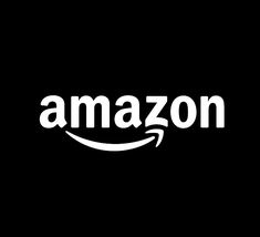 an amazon logo on a black background