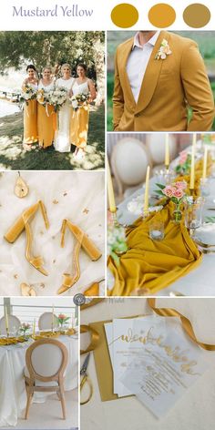 yellow and white wedding color scheme