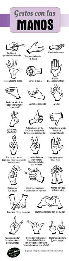 the instructions for how to do hand gestures