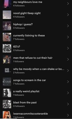 an iphone screenshot showing the music player's playlist