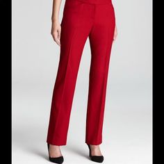 New With Tags. Size Two. Red. 95% Wool. Has Two Pockets! Please See Last Pic For Tiny Snag On Inside Of Leg. Not Noticeable Whatsoever. Open To Offers. Comes From A Pet Friendly Home. Elie Tahari, Pet Friendly Home, Pet Friendly, Pant Jumpsuit, Size 2, Pants For Women, Pet, Wool, Tags