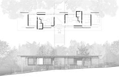 an architectural drawing shows the floor plan for a house with three stories and two levels