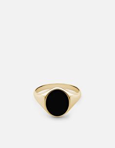 We reimagined a popularized statement piece from the 1970's, using modernized materials and techniques. Our men's Heritage Ring is made with gold vermeil and black enamel.[tab]Specifications[/tab]Base Metal: Sterling SilverPlating: Polished 14k Yellow GoldMaterial: Black EnamelCenter Piece Dimensions: W: 10mm H: 12mmGauge: 2.8mm 70s Icons, Onyx Ring Men, Gold Pinky Ring, Smart Jewelry, Mens Gold Rings, Jewels Rings, Fashion Wishlist, Onyx Ring, Men's Rings