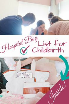 the hospital bag list for children with text overlay