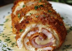 a plate with some food on it and garnished with parmesan cheese