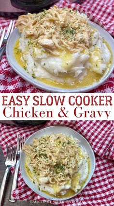 easy slow cooker chicken and gravy is the perfect meal to make for dinner