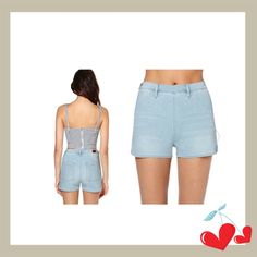 These Have A Vintage Retro Feel To Them. Brand New. Spring Day Out Jean Shorts, Fitted Jean Shorts With Built-in Shorts For Day Out, Summer Jeans With Built-in Shorts For Day Out, High-waisted Jean Shorts For Day Out, Summer High-waisted Jean Shorts, Light Wash Cotton Jean Shorts For Day Out, Light Wash Cotton Shorts For Day Out, Summer Light Wash Jean Shorts For Day Out, Light Wash Jean Shorts For Summer Day Out